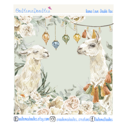 Llama Love Decorative Double Box Sticker