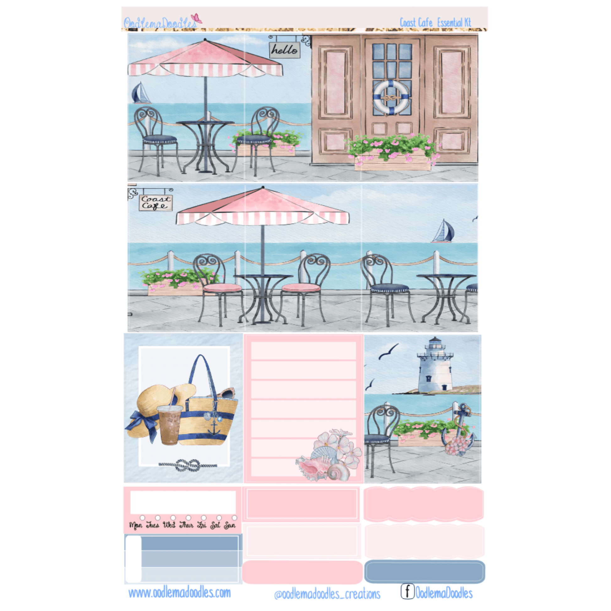 Coast Cafe Essential Planner Sticker Kit - oodlemadoodles