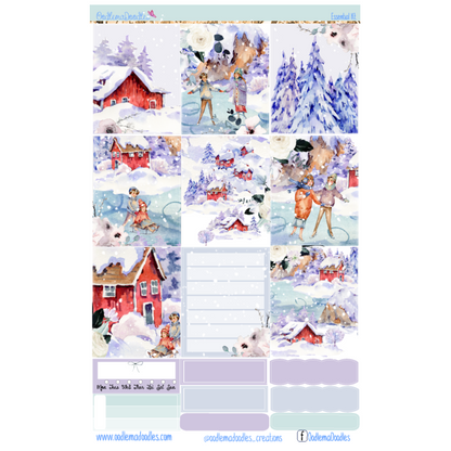 Snow Flurries Essential Planner Sticker Kit