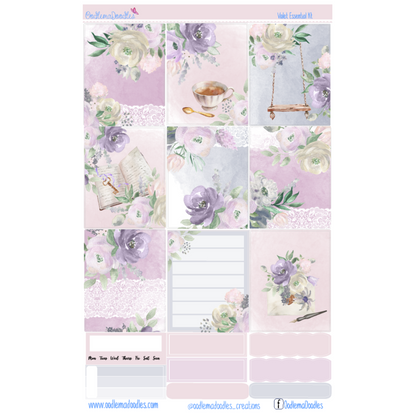 Violet Essential Planner Sticker Kit