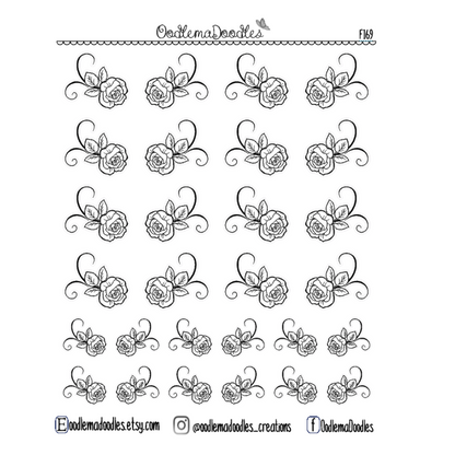 Rose Flourish Foiled V2 Stickers