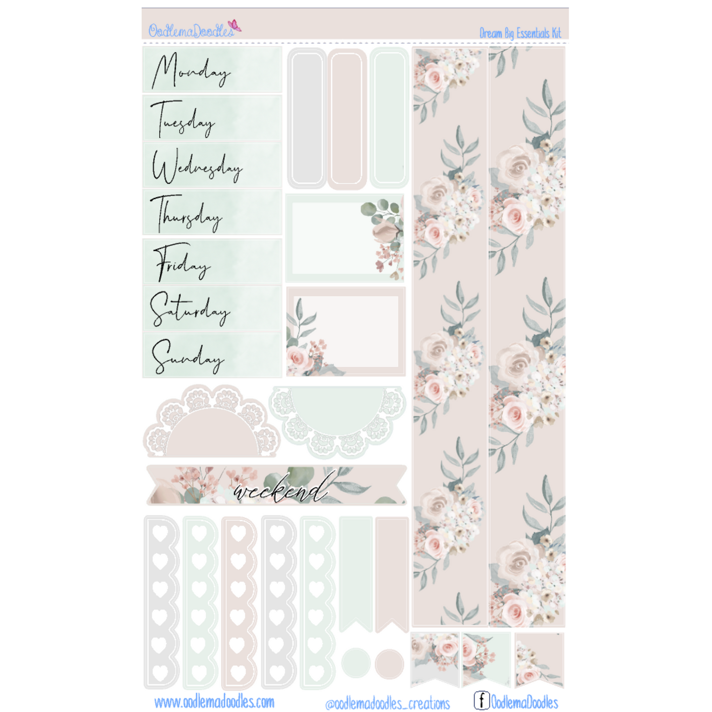 Dream Big Essential Planner Sticker Kit