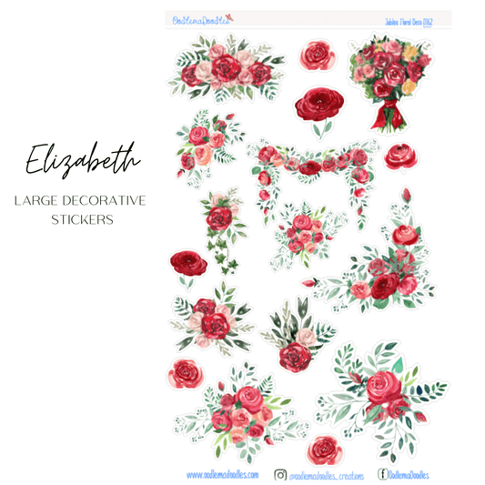 Elizabeth Flower Large Decorative Planner Stickers - oodlemadoodles