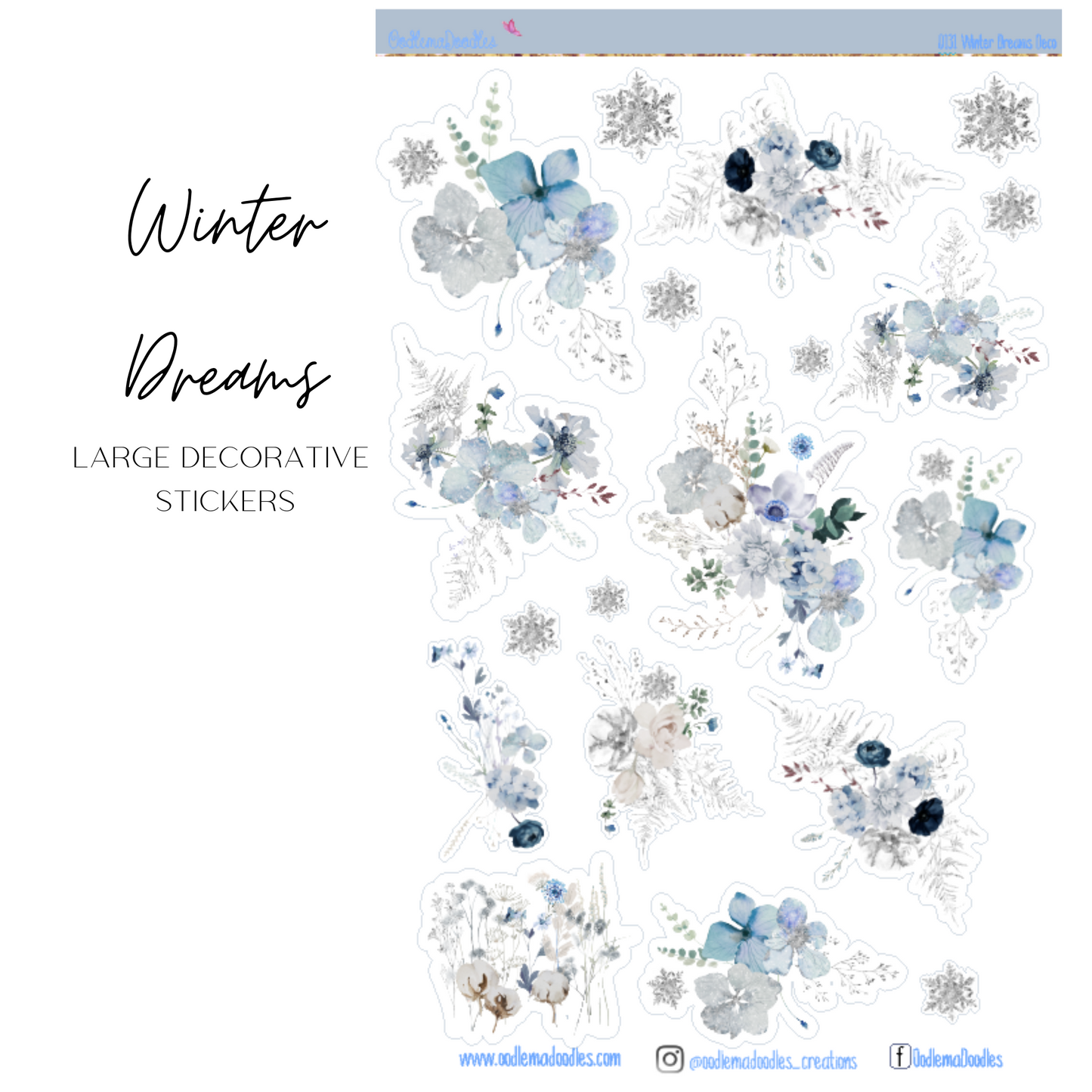 Winter Dreams Large Decorative Planner Stickers