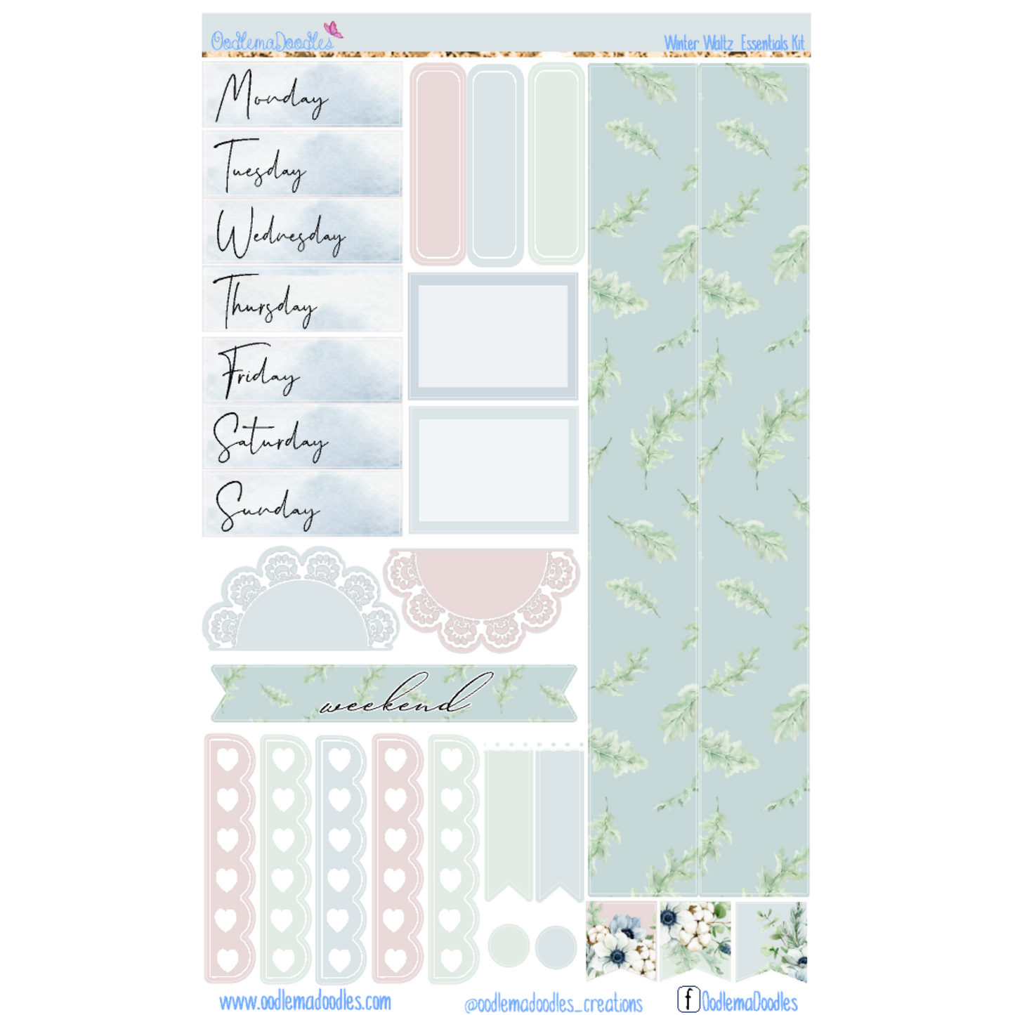 Winter Waltz Essential Planner Sticker Kit