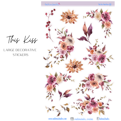 This Kiss Flower Large Decorative Planner Stickers