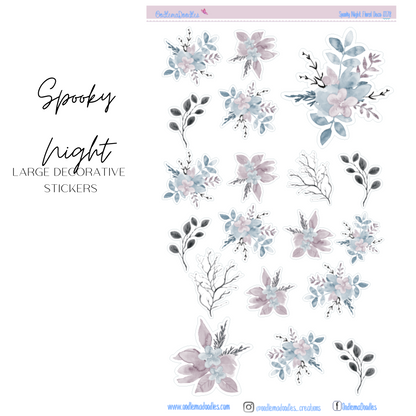 Spooky Night Flower Large Decorative Planner Stickers