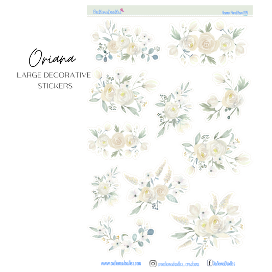 Oriana Flower Large Decorative Planner Stickers