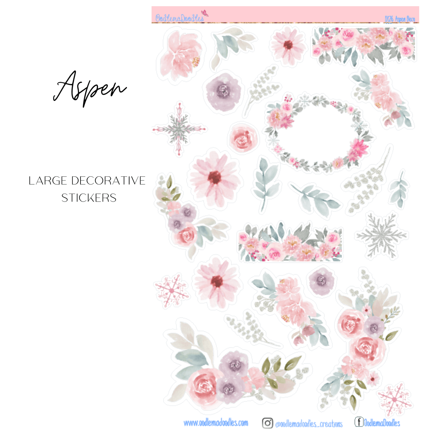 Aspen Large Decorative Planner Stickers - oodlemadoodles