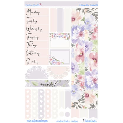 A Vintage Affair Essential Planner Sticker Kit - oodlemadoodles