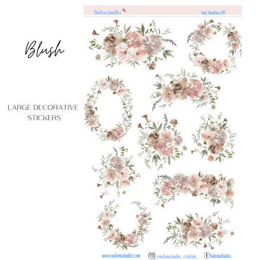 Blush Flower Large Decorative Planner Stickers - oodlemadoodles