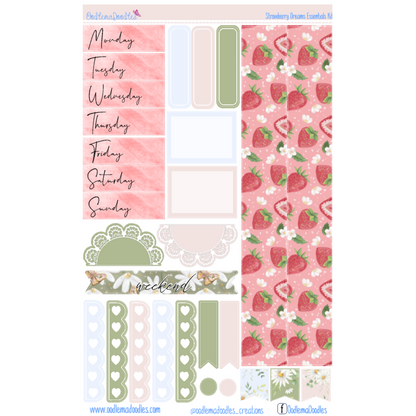 Strawberry Dreams Essential Planner Sticker Kit