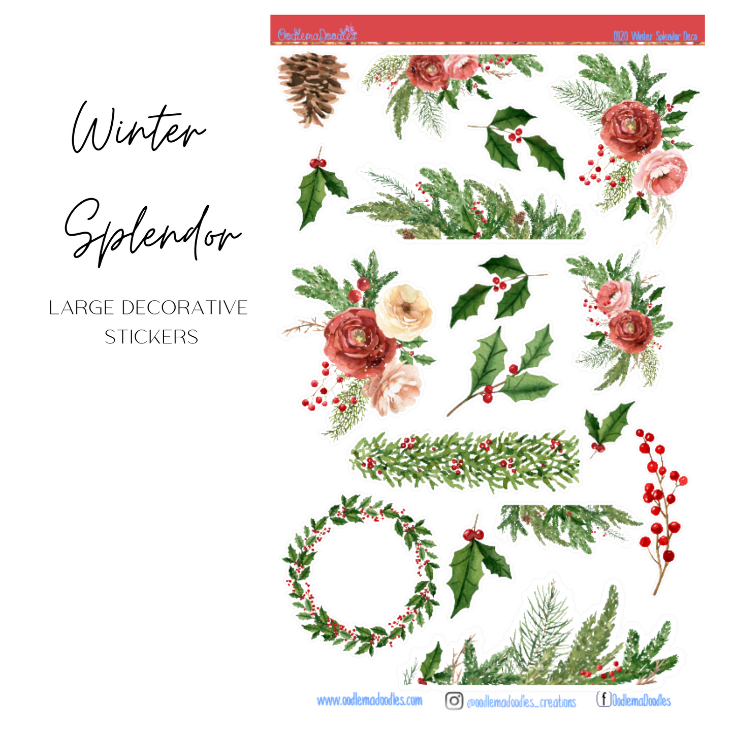 Winter Splendor Large Decorative Planner Stickers