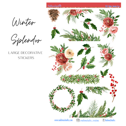 Winter Splendor Large Decorative Planner Stickers