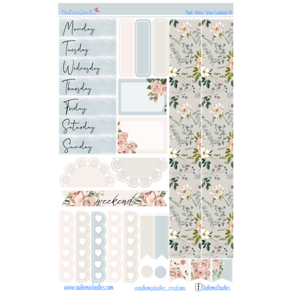 Plant Water Grow Essential Planner Sticker Kit