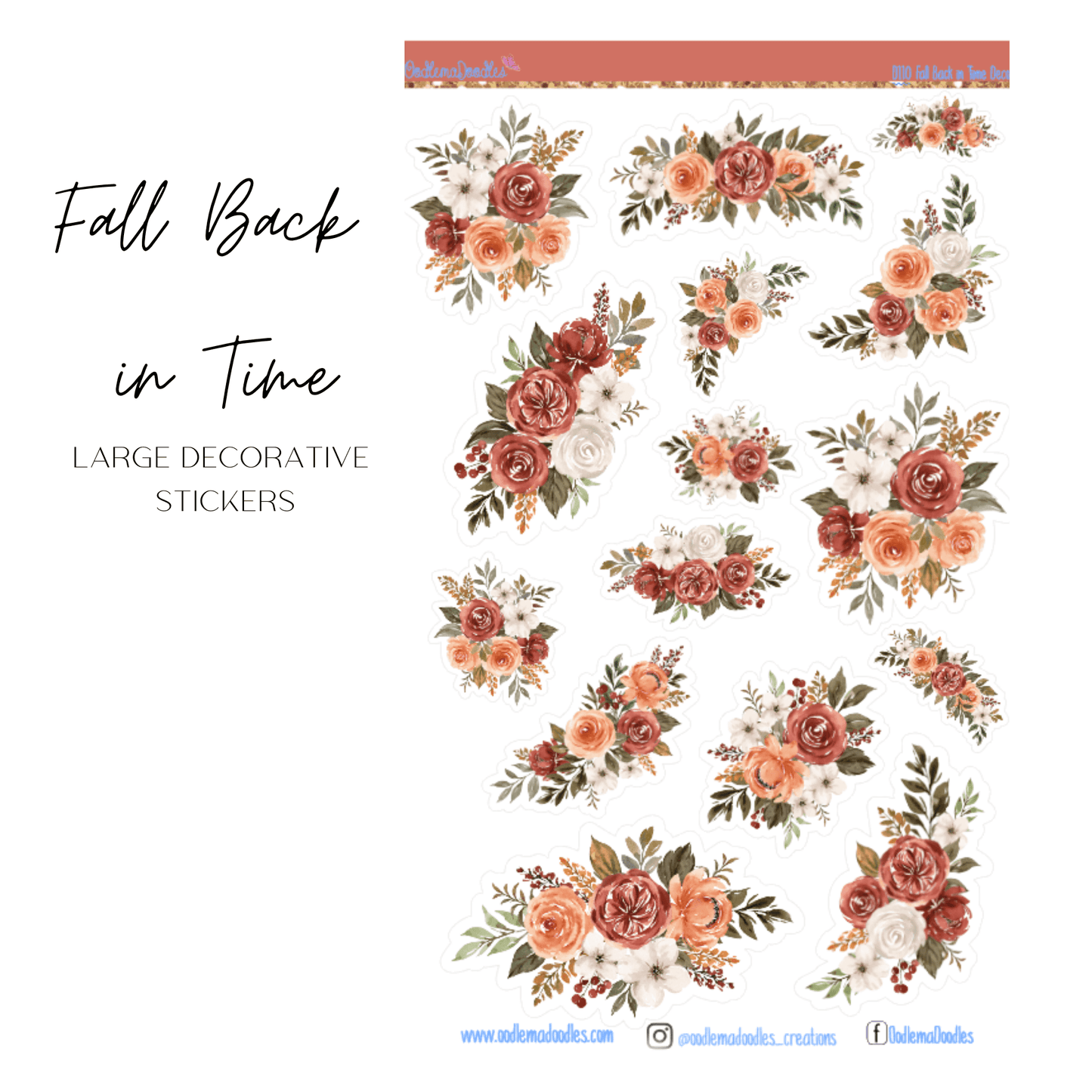 Fall Back in Time Large Decorative Stickers