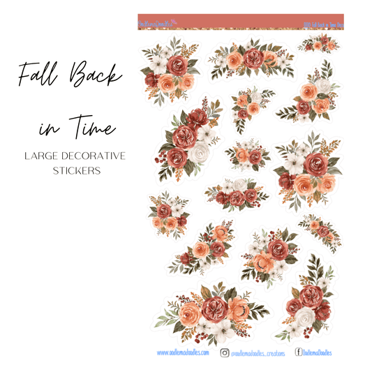 Fall Back in Time Large Decorative Stickers