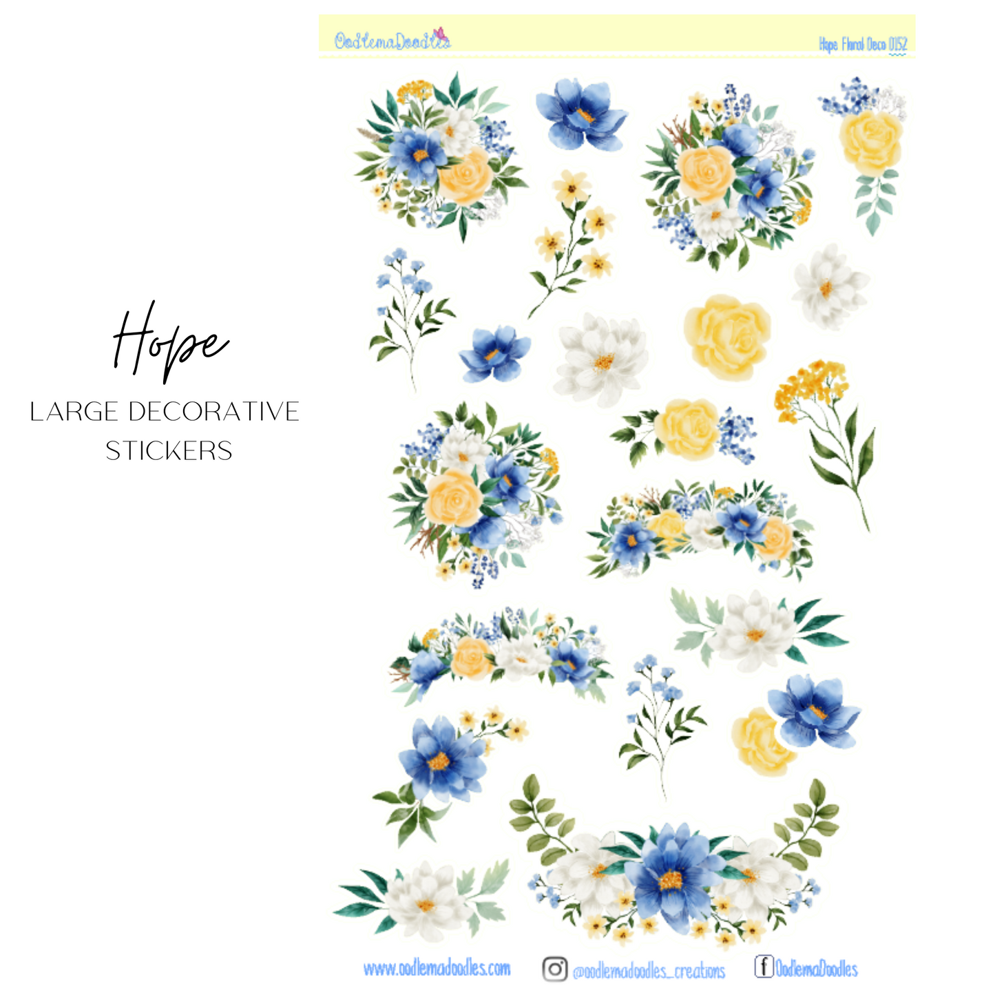 Hope Flower Large Decorative Planner Stickers