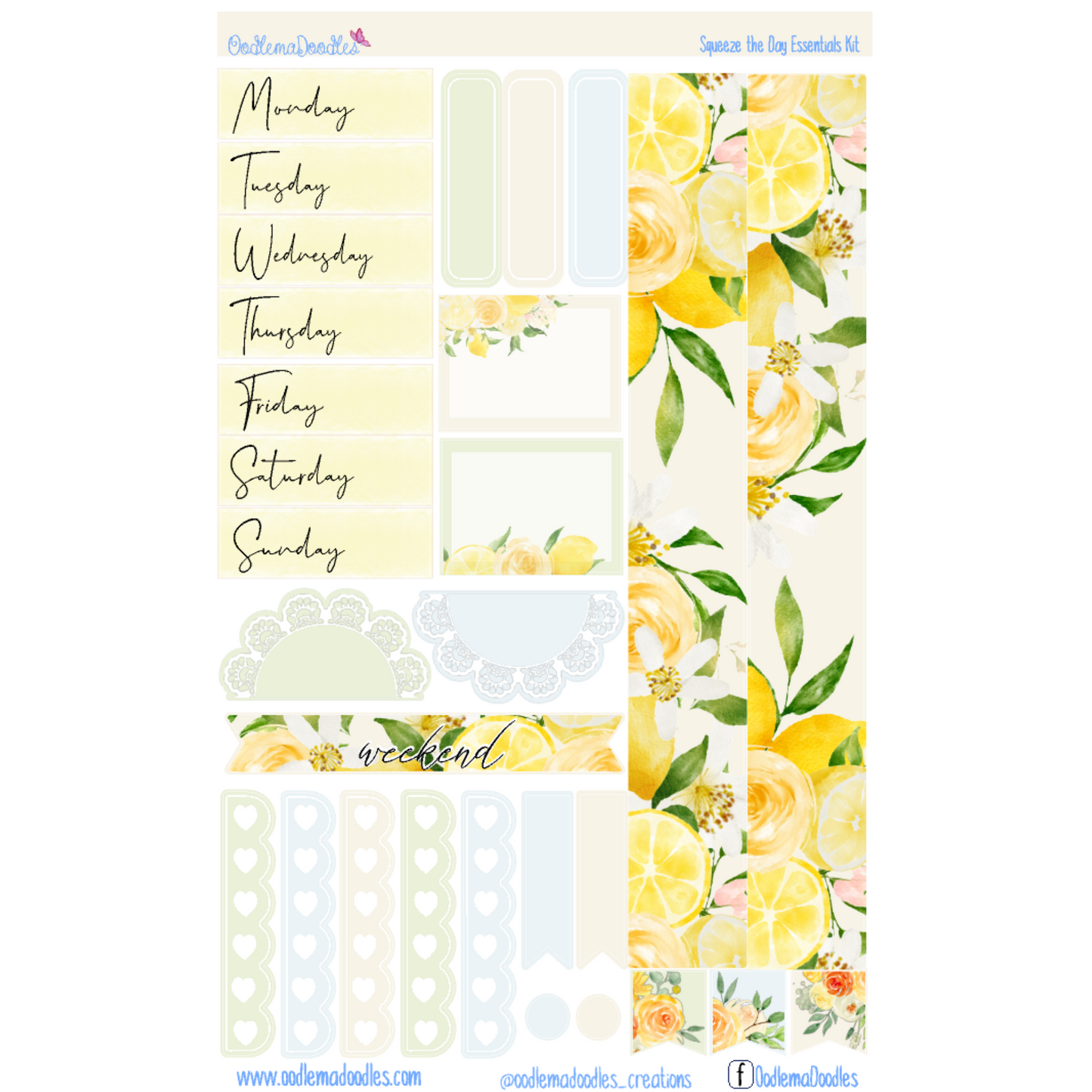 Squeeze the Day Essential Planner Sticker Kit