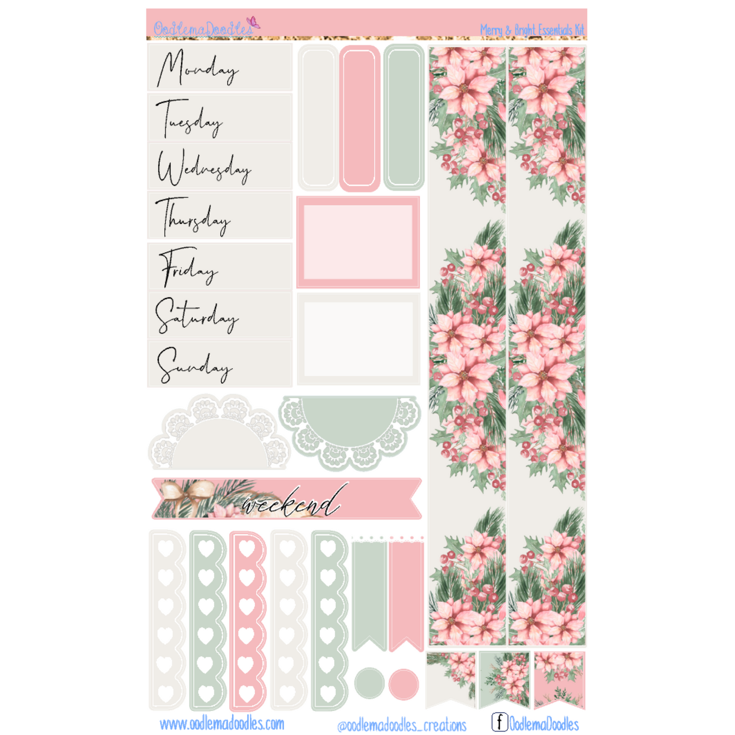 Merry and Bright Essential Planner Sticker Kit