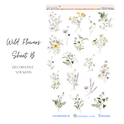 Wild Flower Large Decorative Planner Stickers