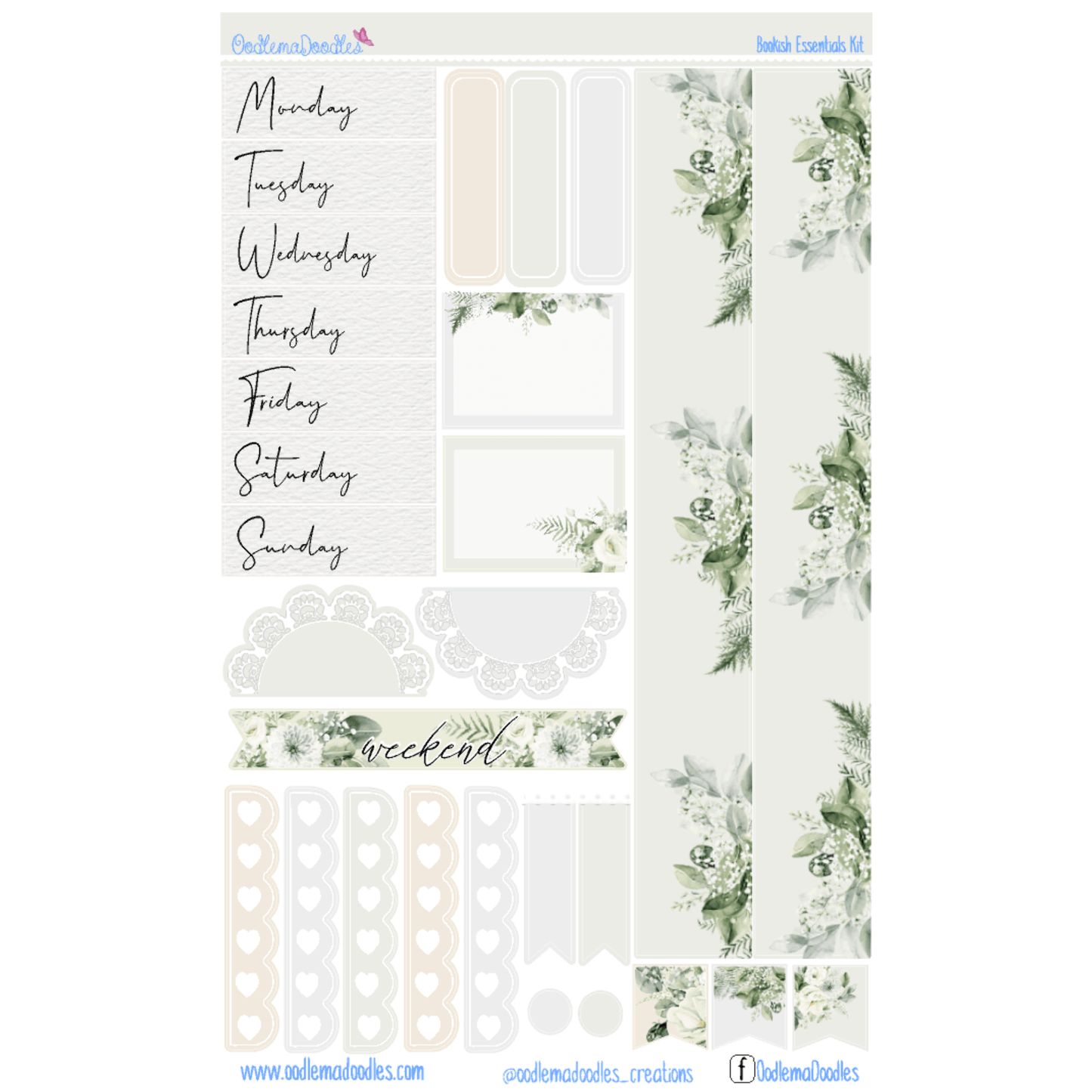 Bookish Essential Planner Sticker Kit - oodlemadoodles