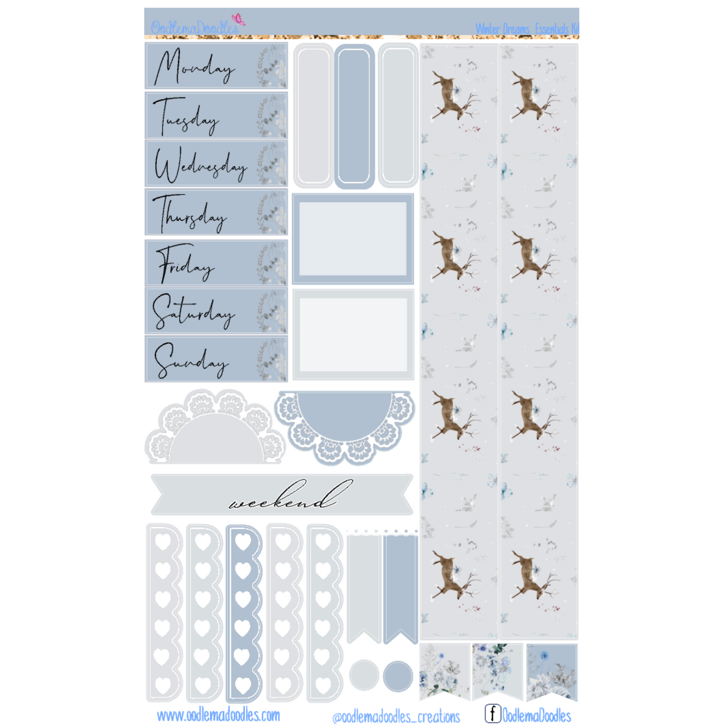 Winter Dreams Essential Planner Sticker Kit