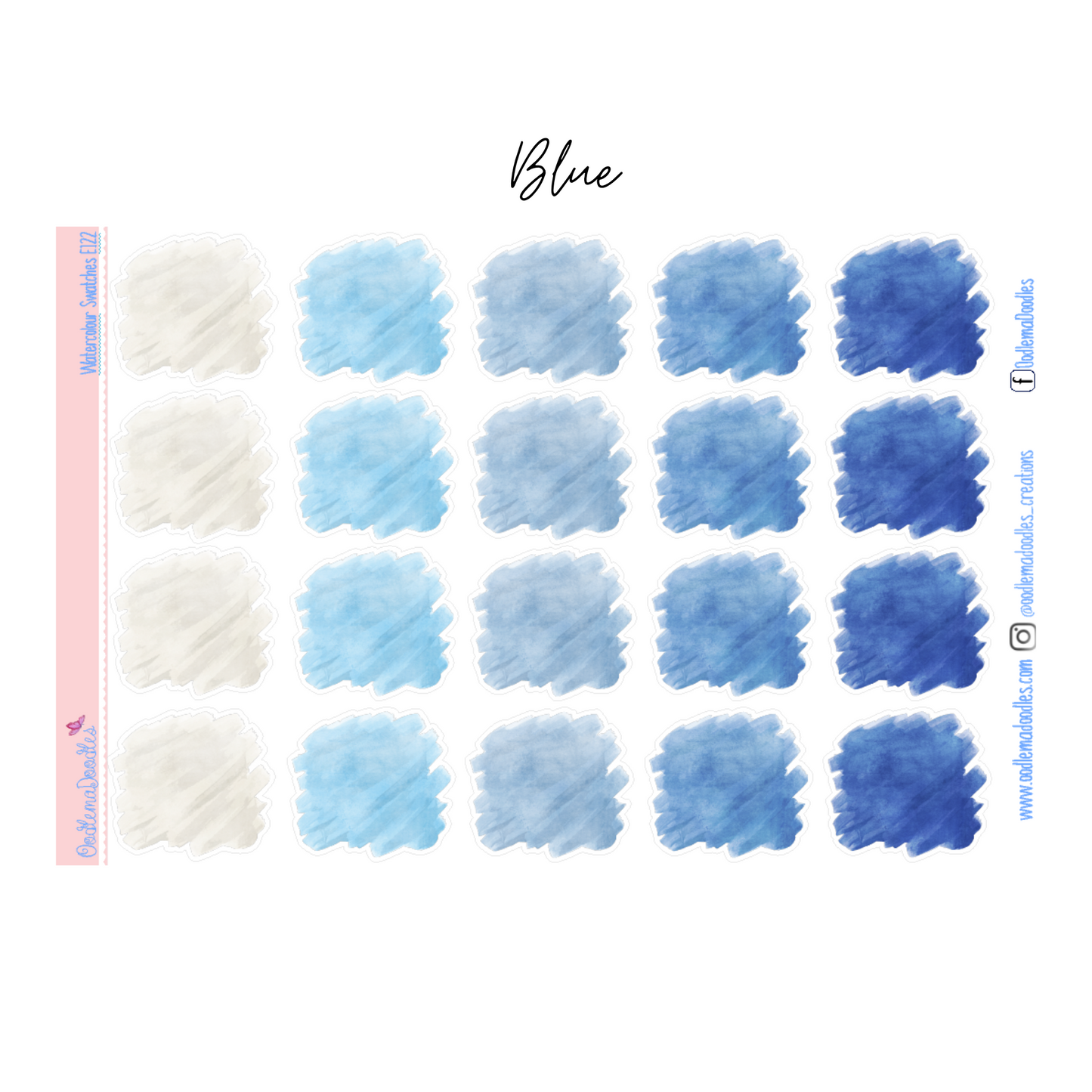 Watercolour Square Swatches Stickers