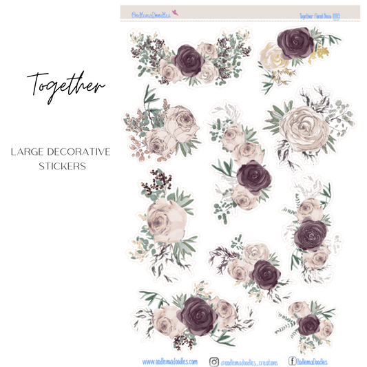 Together Flower Large Decorative Planner Stickers