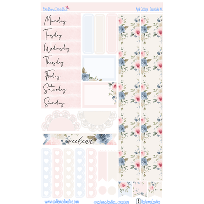 April Cottage Essential Planner Sticker Kit - oodlemadoodles