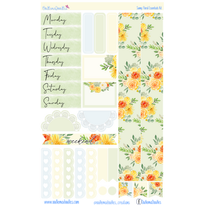 Sunny Floral Essential Planner Sticker Kit