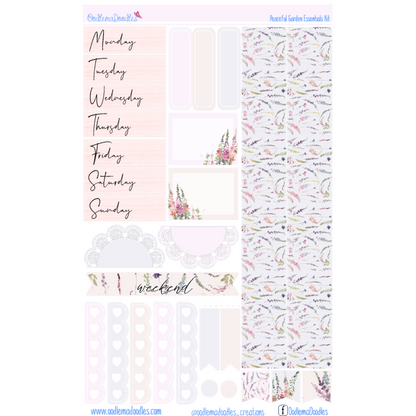 Peaceful Garden Essential Planner Sticker Kit