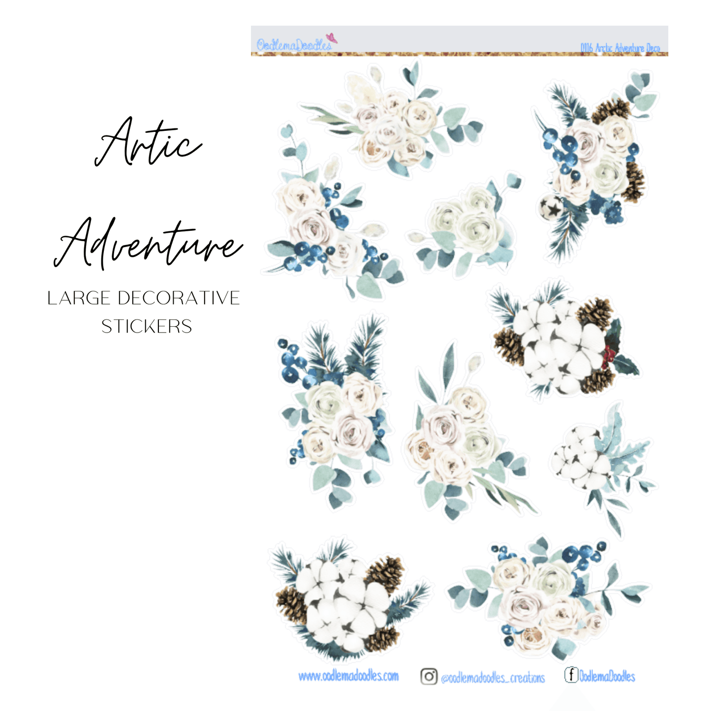 Arctic Adventure Large Decorative Planner Stickers - oodlemadoodles