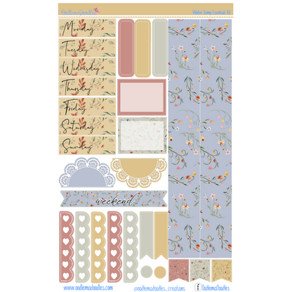 Winter Bunny Essential Planner Sticker Kit