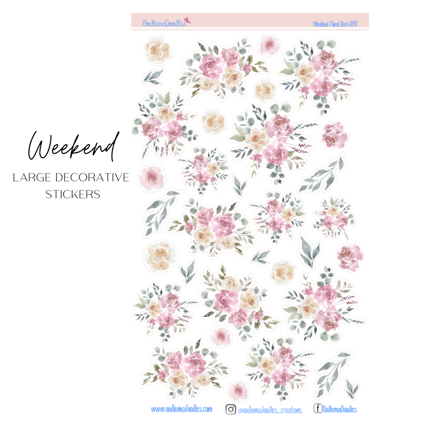 Weekend Flower Large Decorative Planner Stickers