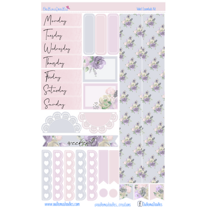 Violet Essential Planner Sticker Kit