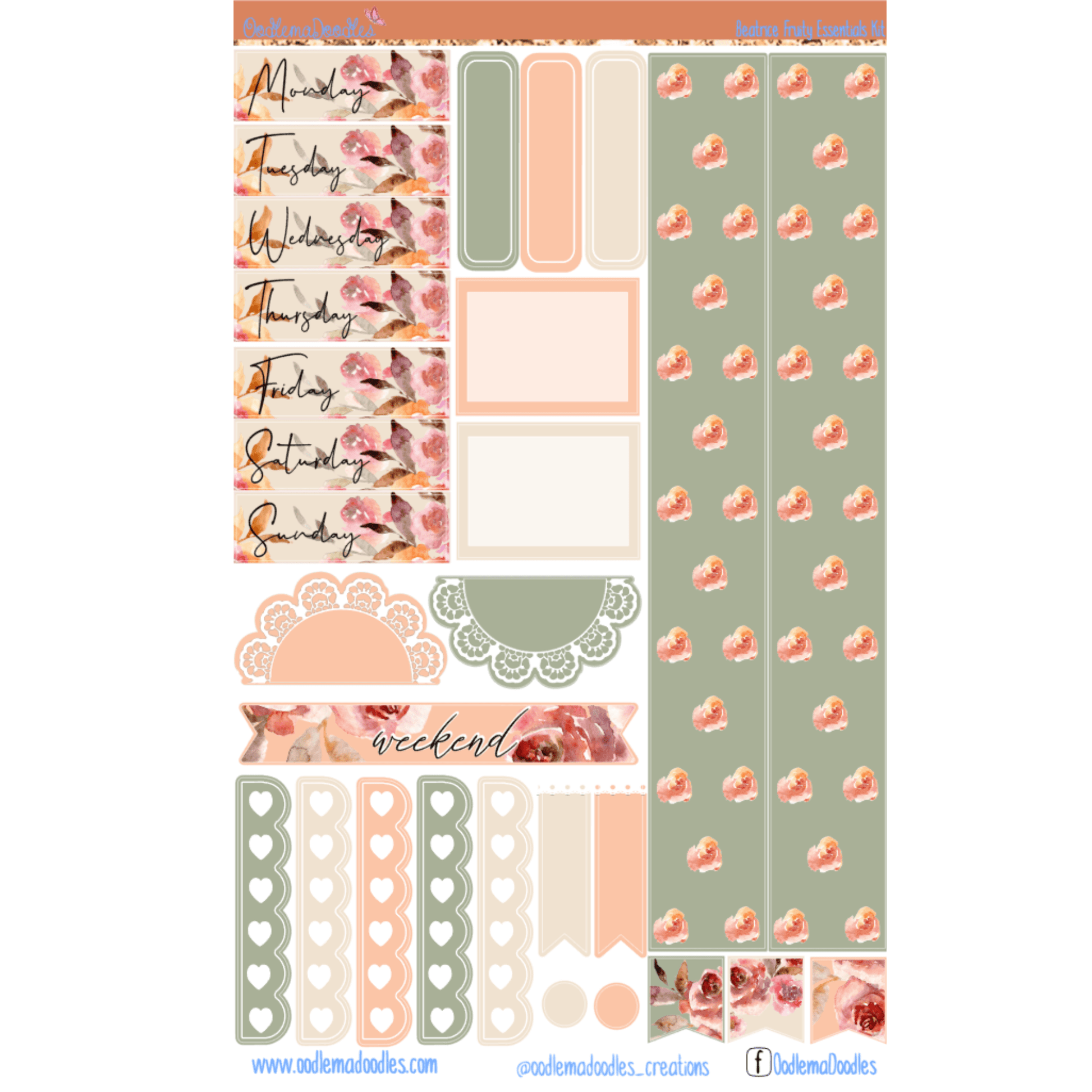 Beatrice Essential Planner Sticker Kit - oodlemadoodles