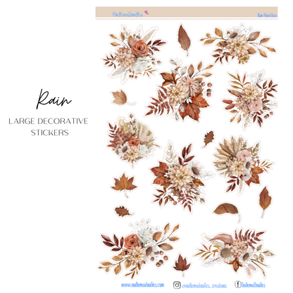 Rain Flower Large Decorative Planner Stickers