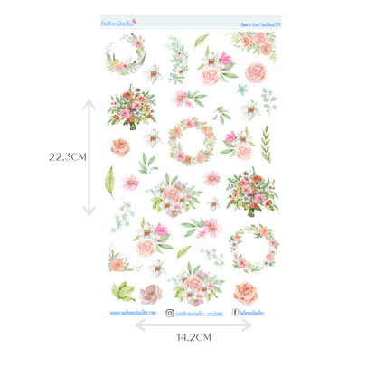 Bloom & Grow Flower Large Decorative Planner Stickers - oodlemadoodles