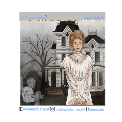 Haunted Decorative Double Box Sticker