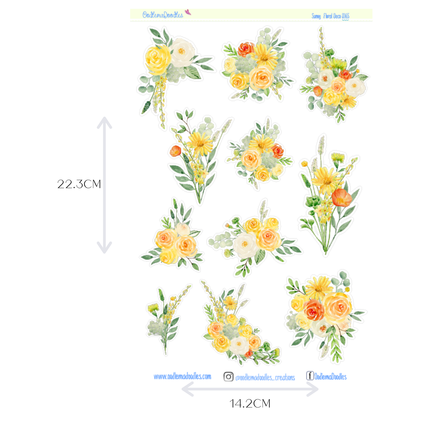 Sunny Flower Large Decorative Planner Stickers