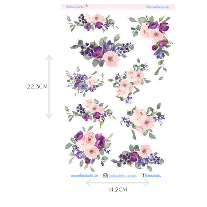 Wisteria Pond Flower Large Decorative Planner Stickers