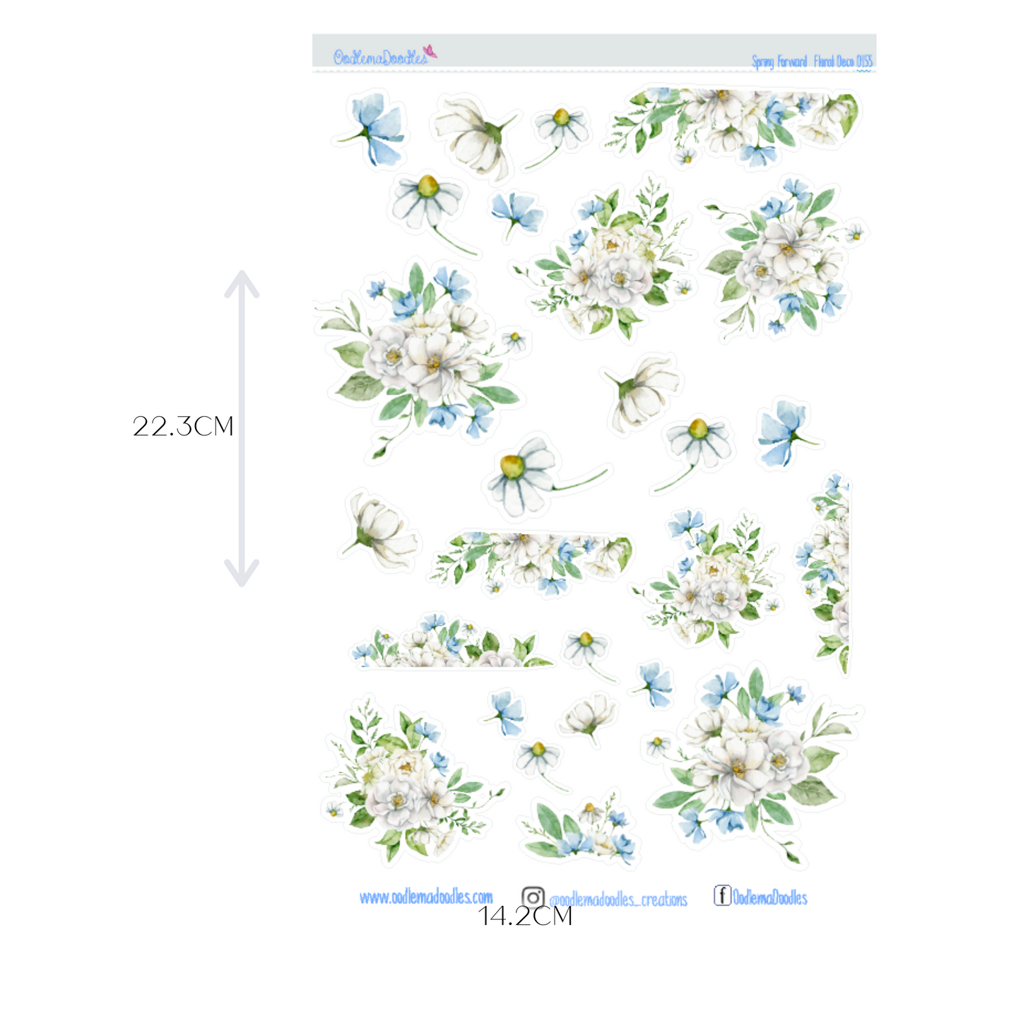 Spring Forward Flower Large Decorative Planner Stickers