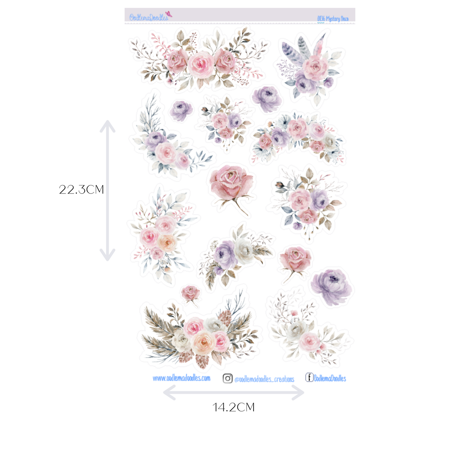 Mystery Flower Large Decorative Planner Stickers