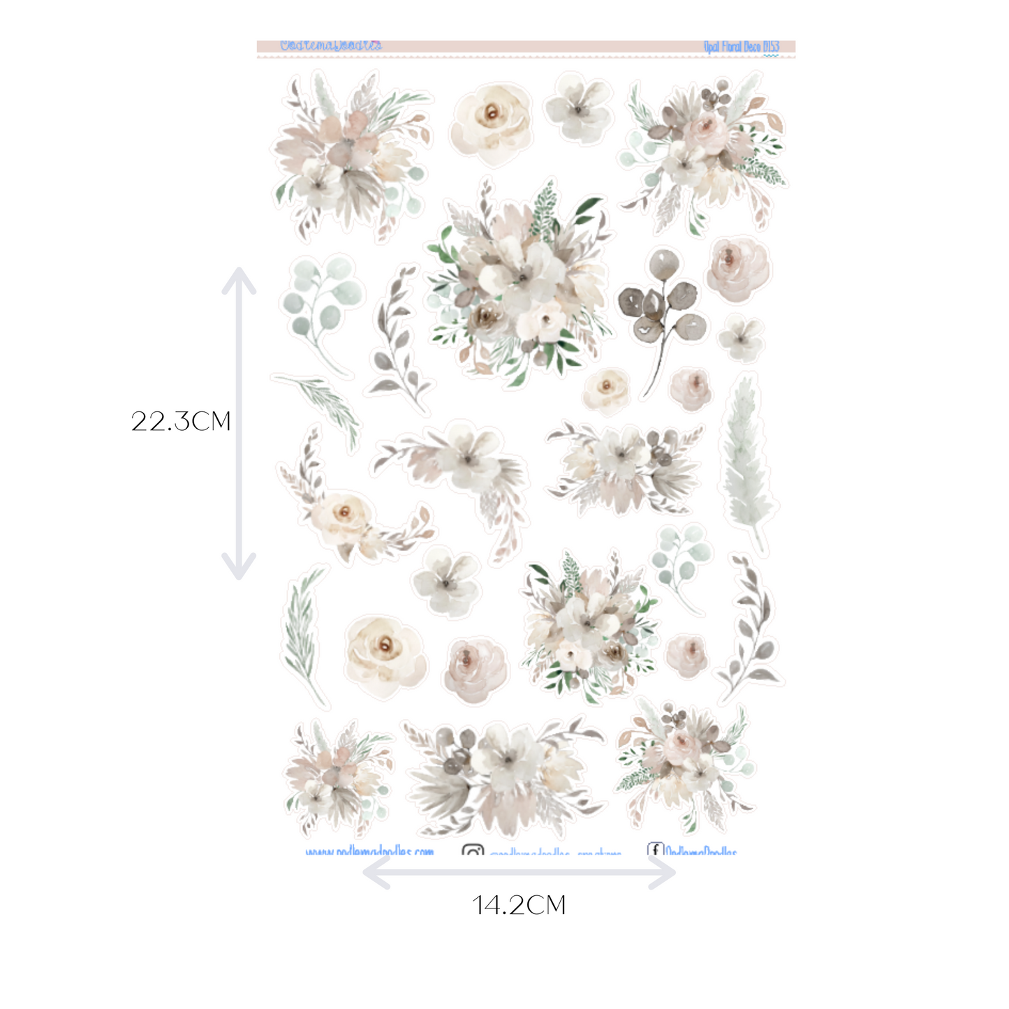 Opel Flower Large Decorative Planner Stickers