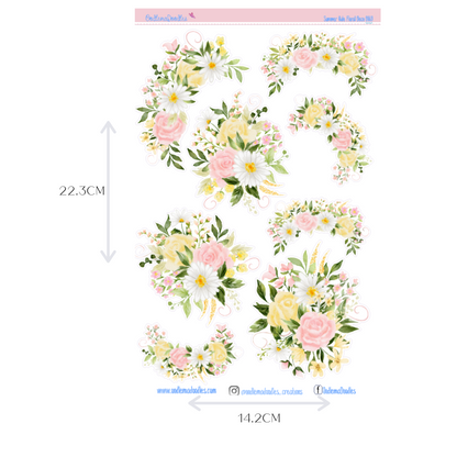 Summer Ride Flower Large Decorative Planner Stickers