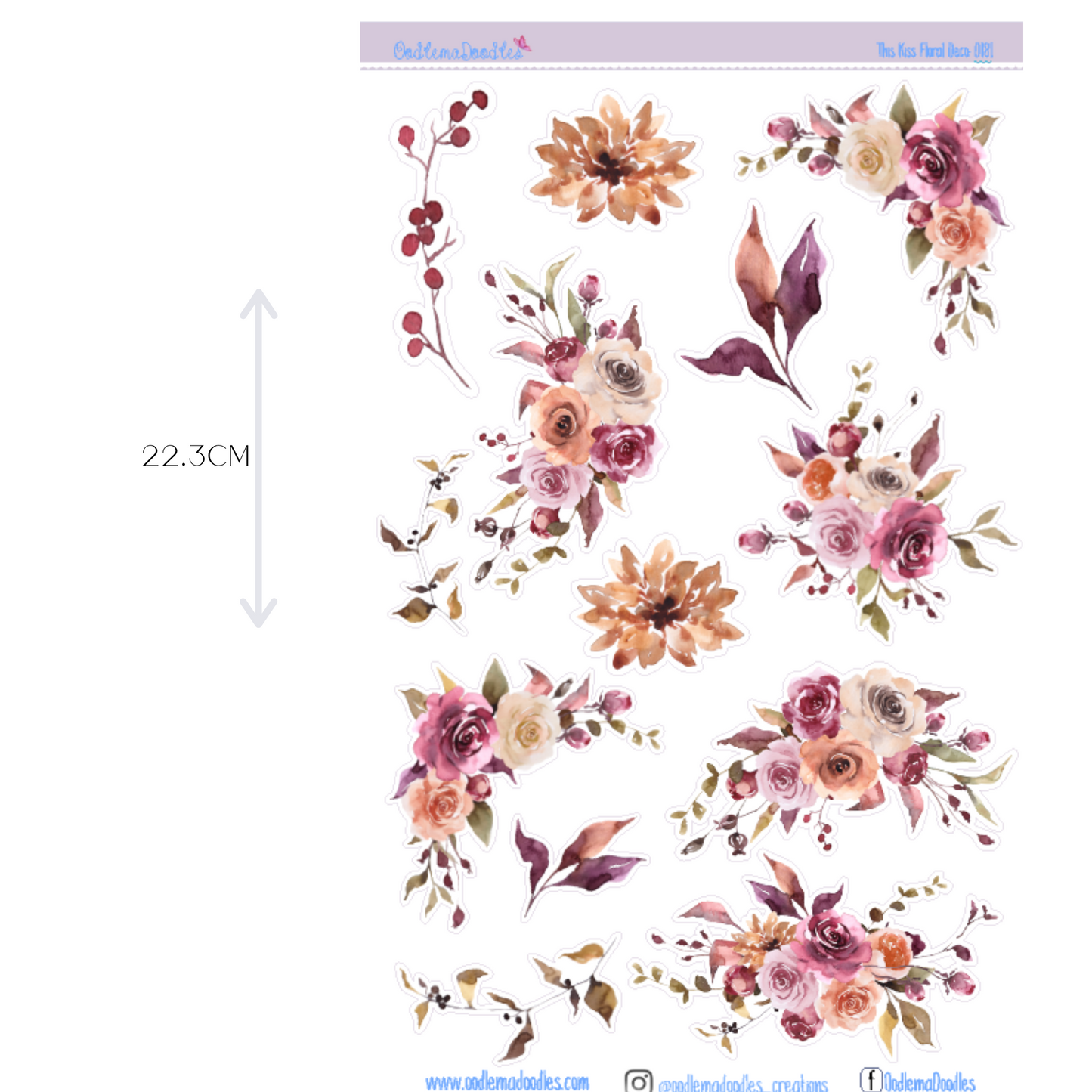 This Kiss Flower Large Decorative Planner Stickers