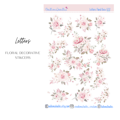 Letters Floral Decorative Stickers