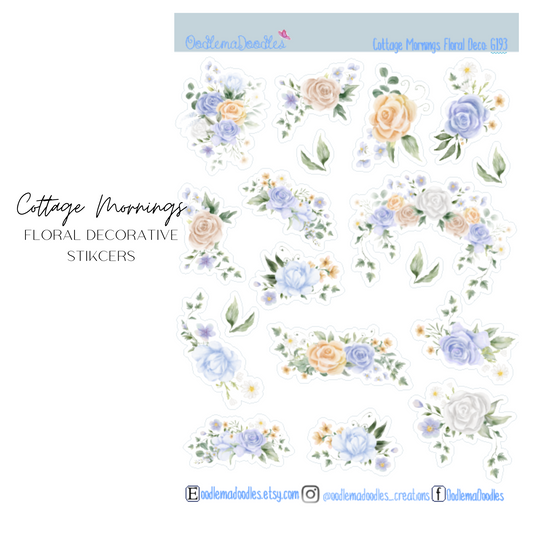 Cottage Mornings Floral Decorative Stickers