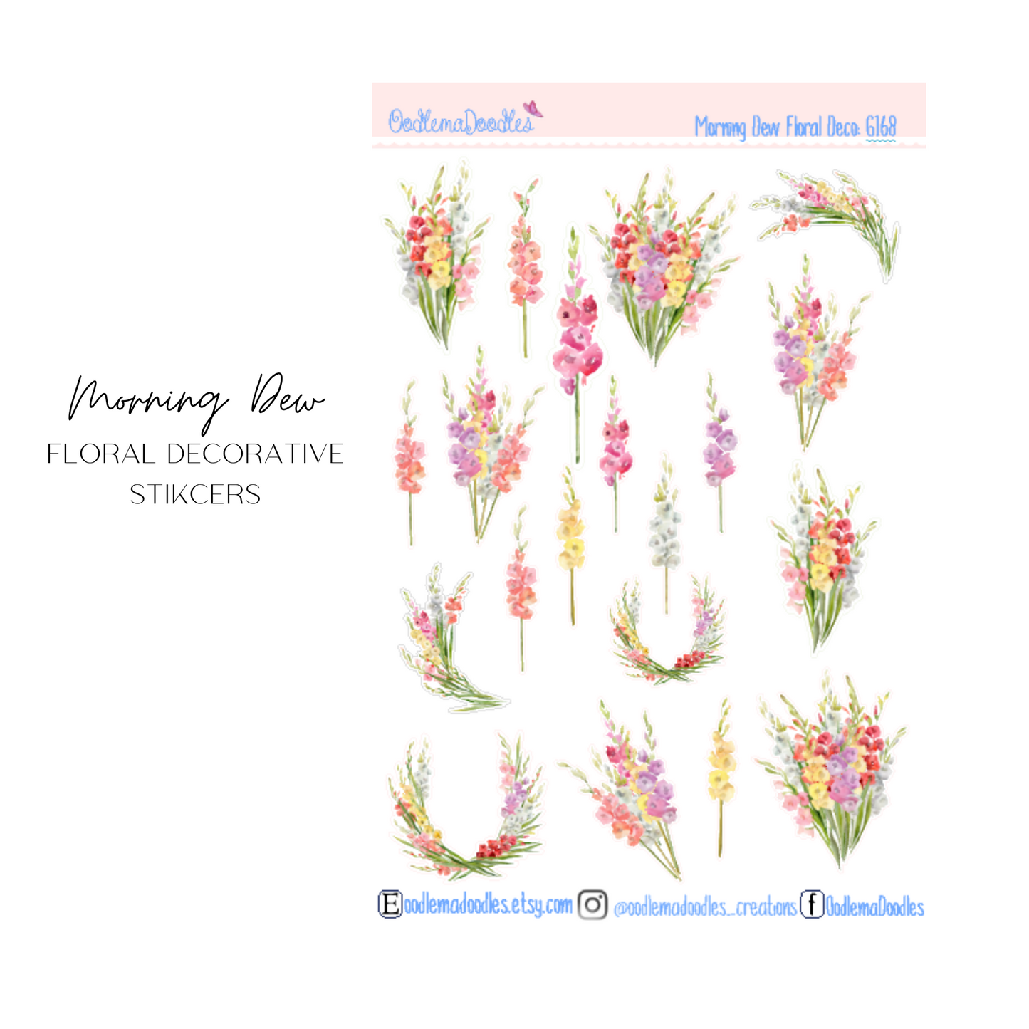 Morning Dew Floral Decorative Stickers